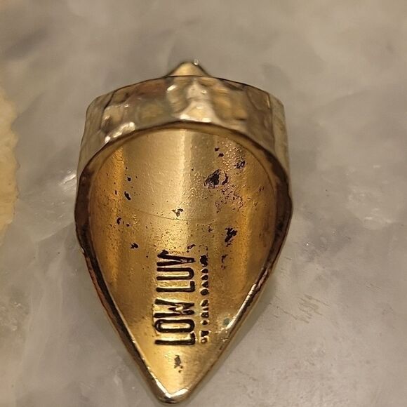 Low Luv Erin Wasson Boho Grunge Indie Western Boho Hammered Gold Ring 7 NEW Y2K - Picture 3 of 3